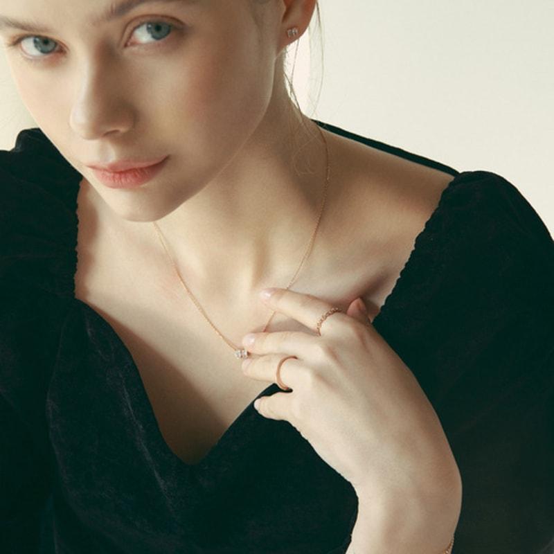 MAYBETOI 14k Frida Oval-Cut Baguette Twin Necklace