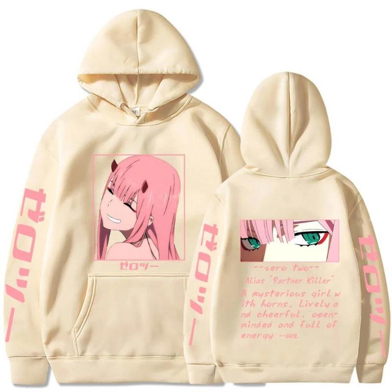 Darling In The Franxx Hot Anime Hoodie Zero Two Eyes Graphic  Sweatshirt Men Womnen Design Pullover Men's Fleece Hoodies