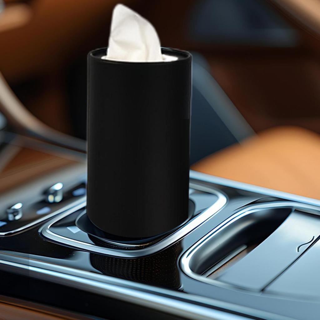 Cup Holder Tissues for Car 2 Pieces Round Car Tissue Box Creative Napkin Bucket Paper Towel Cylinder for Vehicle Rv Truck Daily