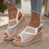 New Summer Fashion Sandals Wedge-heeled Waterproof Platform Thick-soled Roman Platform-soled Sandals Large Size Women's Shoes