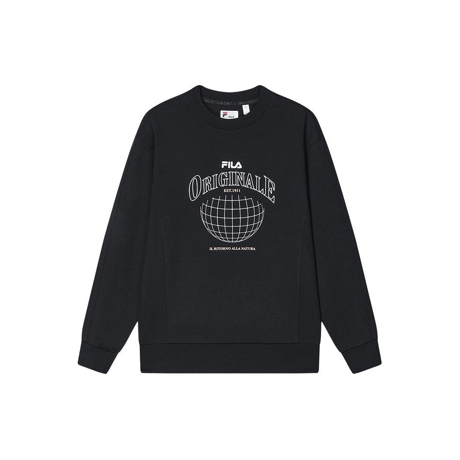 

FILA Printed Letter Crew Neck American Vintage Loose Sweatshirt Men Sweatshirt Black F11M349202F-BK M
