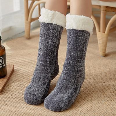 Damen Winter Verdicken Warme Weiche Socke Zuhause Rutschfest Schlafzimmer Weihnachtsgeschenk Gestrickte Zimmerboden Schlaf-Socken