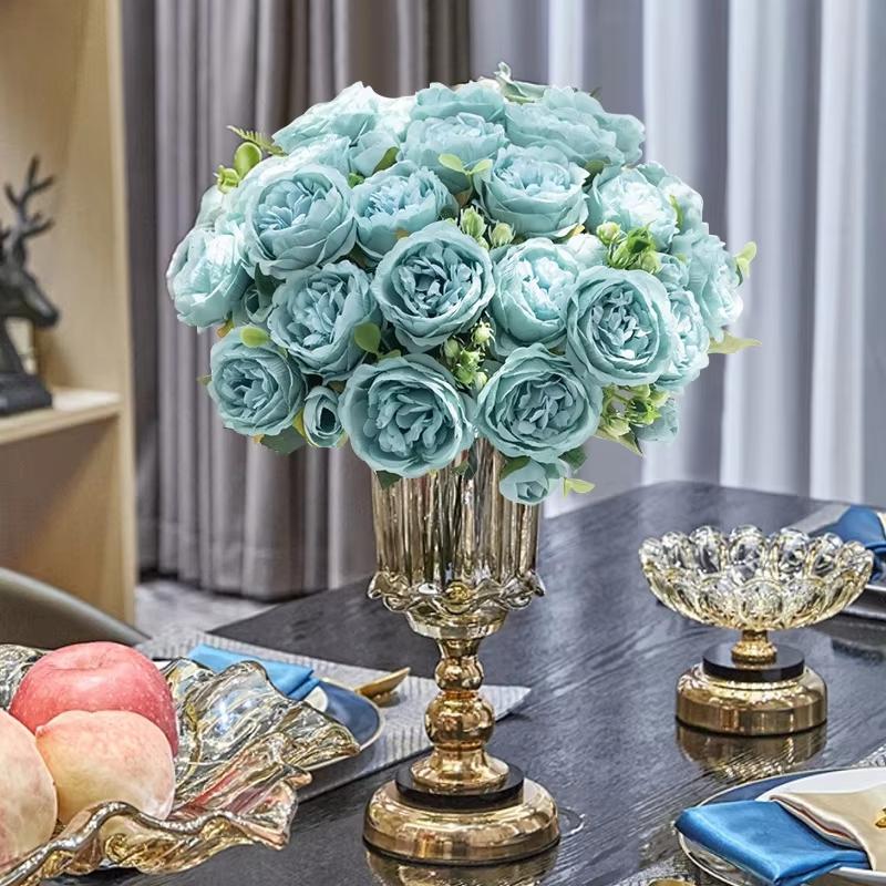 Silk Rose Artificial Flowers Peony Outdoor Garden Wedding Wreath Bridal Bouquet Valentine's Decora Home Room Table Gift box Prop