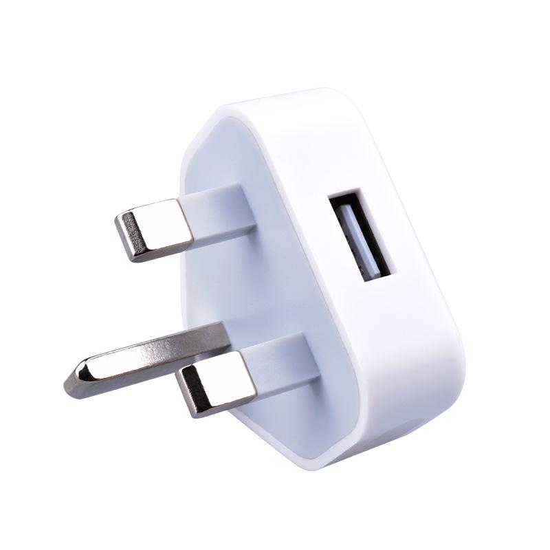Single-port USB Mobile Phone Charger Certification 5V1A British-regulatory Triangle Charging Head Black Fast Charging Power Adapter
