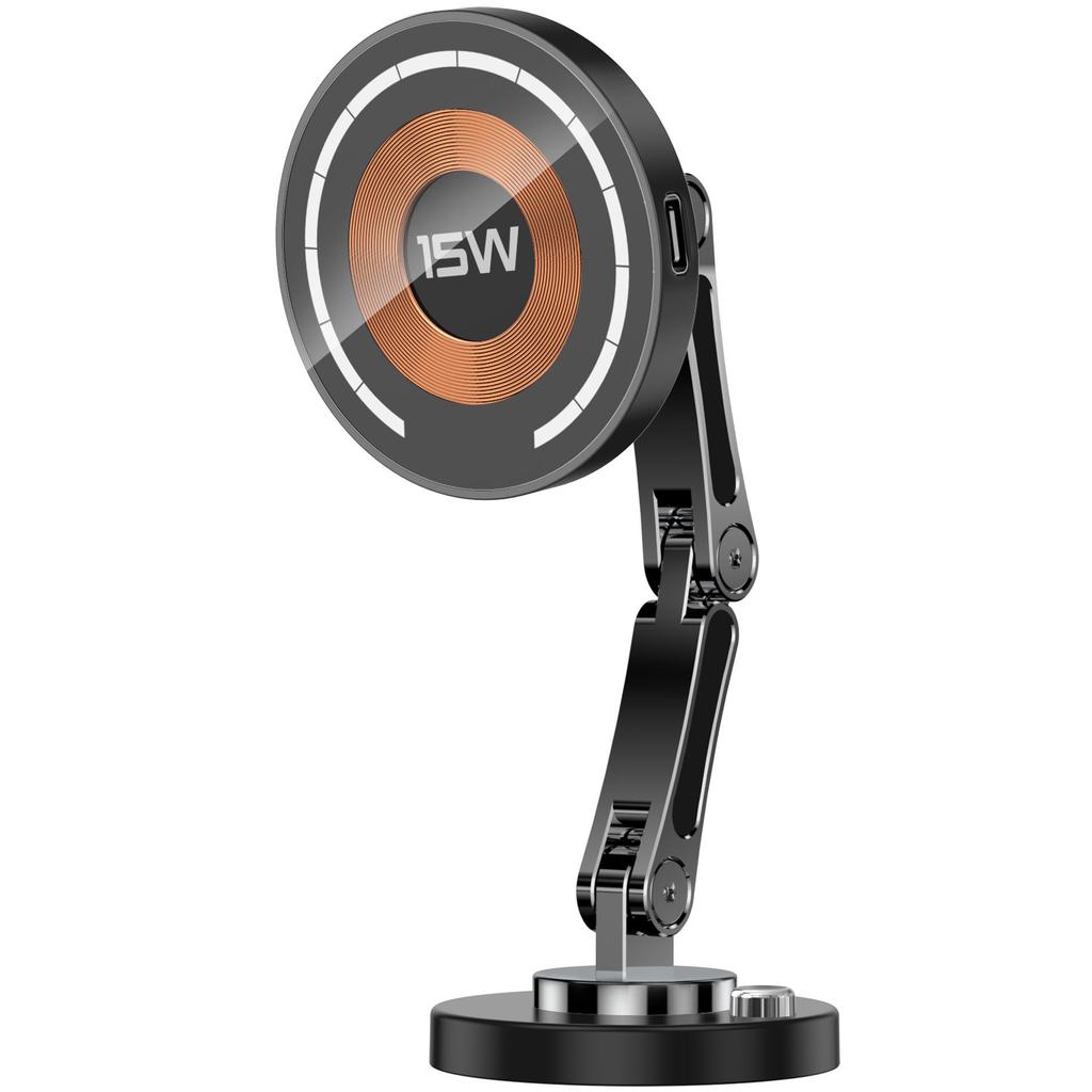 Foldable Magnetic Car Mount & Fast Charging Phone Holder with MagSafe Compatibility