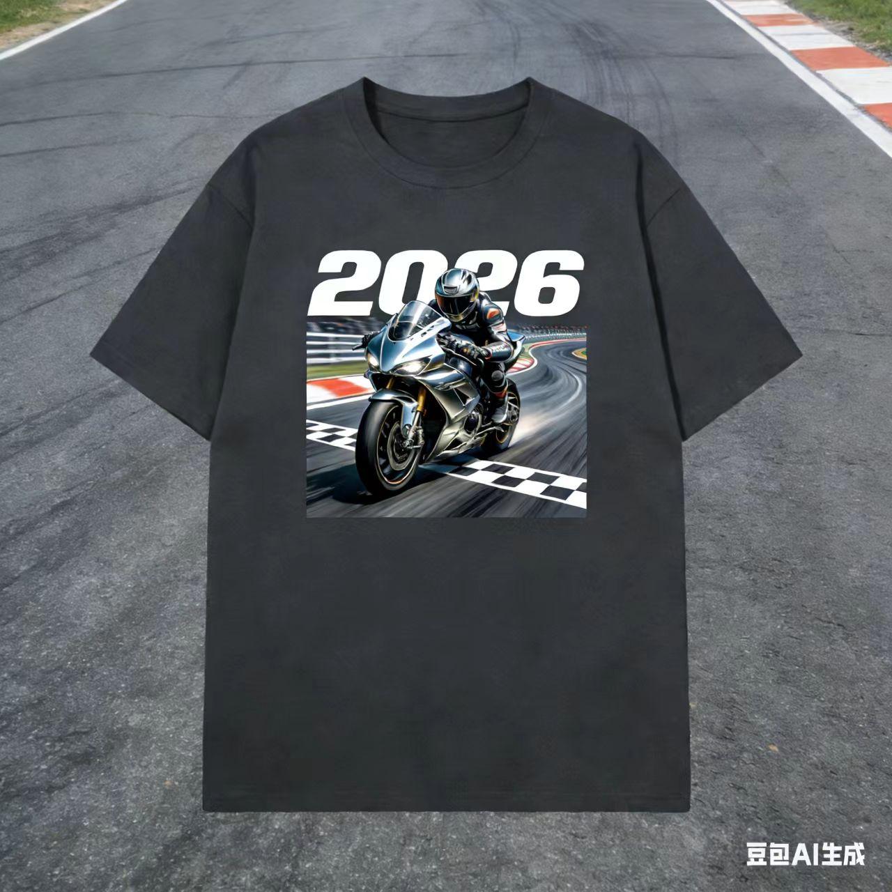 2026 new Superbike Racer Track Print TShirt for Unisex Motorcycle Rider Casual Tops M