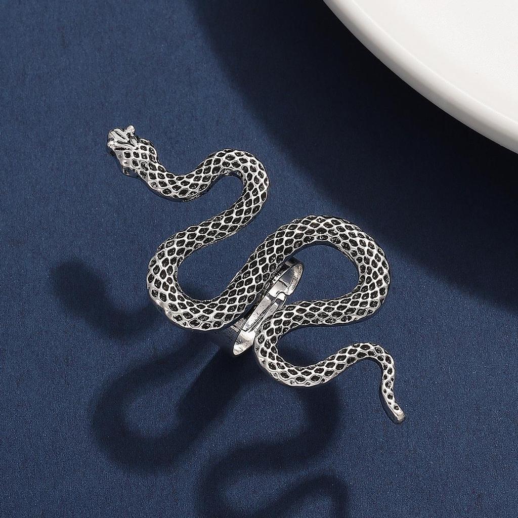 Verstellbares Armband & Ring Set im europäischen & amerikanischen Stil mit Schlangendesign für Männer & Frauen