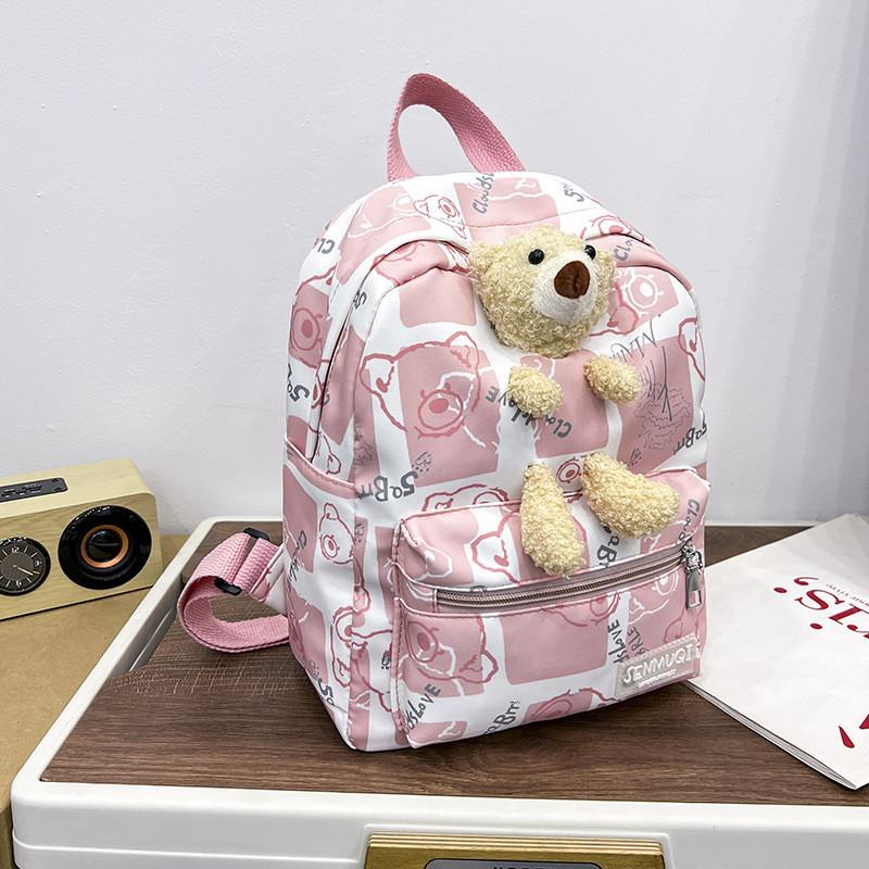 Cute And Colorful Kids Backpack With Cartoon Bear Design Perfect For Preschoolers розовый