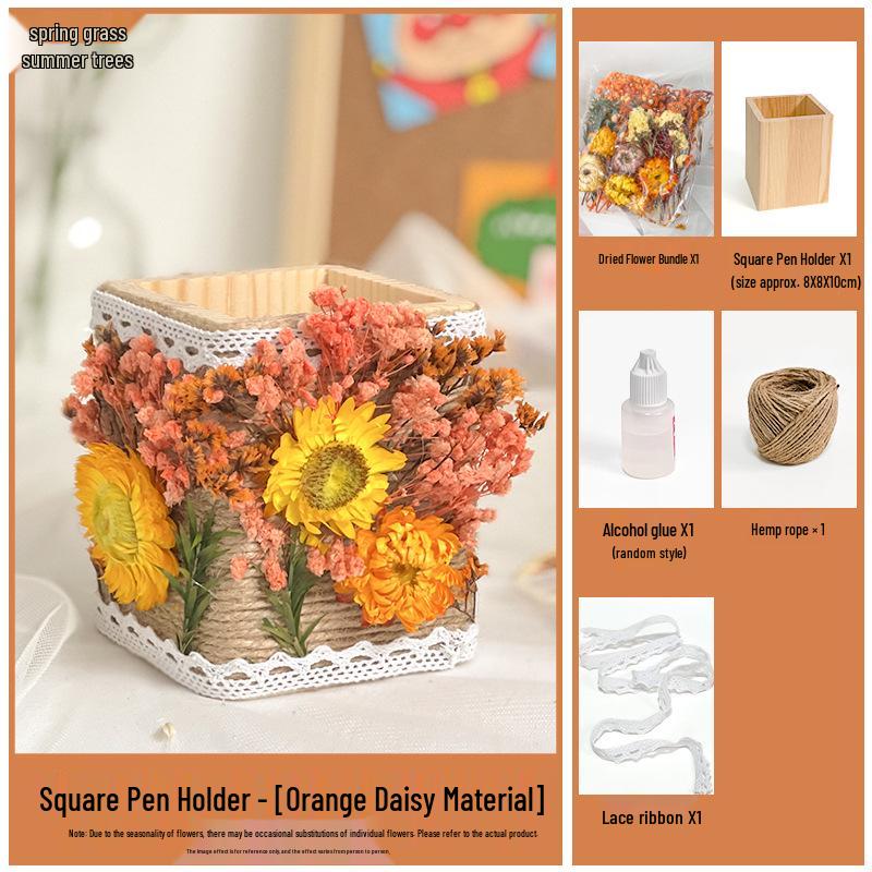 Preserved Flower Pen Holder DIY Kit - Mid-Autumn Festival Parent-Child Activity or Team Building