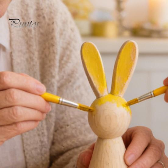 Animal Figurine for Painting Unfinished Wooden Rabbit Crafts DIY Mini Wood Bunny Easter Craft Project Blank Peg Dolls Crafting Home Decor Smooth