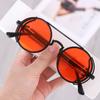 Gothic Style Steampunk Sunglasses Double Spring Temples Round Sunglasses UV400 Protection Men's Eyewear Trendy Punk Sun Glasses