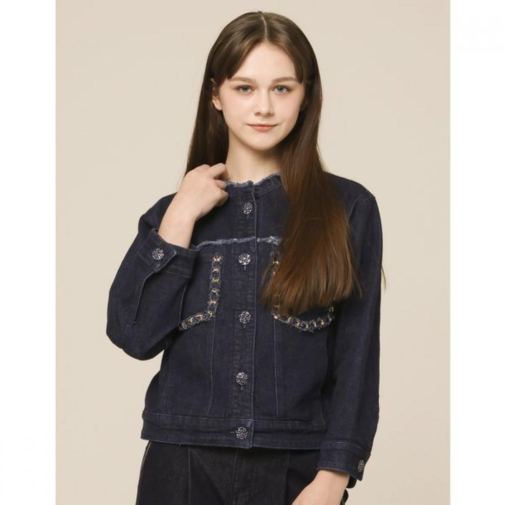 Son Jung Wan Denim Jacket With Pocket Chain Decoration Zjj6161011