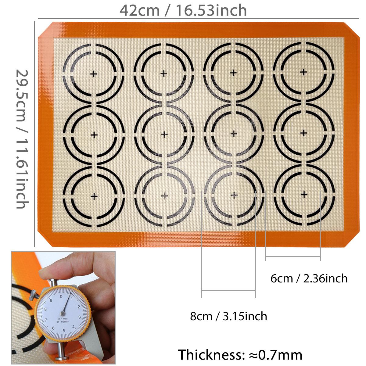 

1 / 2PCS Silicone Baking Mats for Oven, Thickened Reusable Non Stick Heat Resistant Bakeware Sheets Liner, for Cookies Macaron