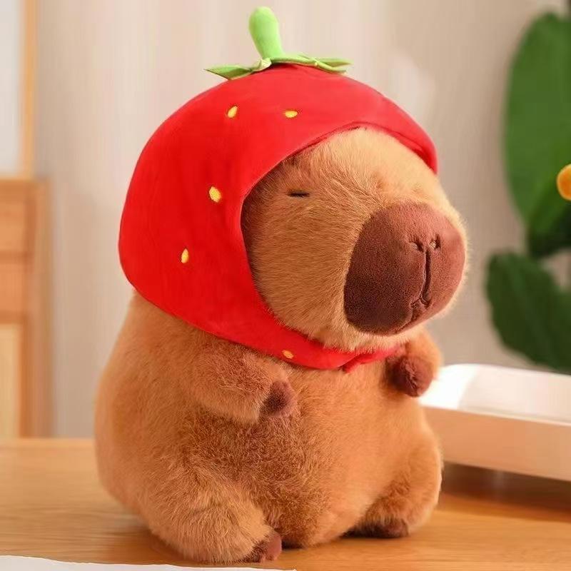 Kawaii Plush Stuffed Doll for Kids, Cute Scarf, Pufferfish, Animal Toy, Children's Birthday Gift, Capybara Doll, Hot, 25-30cm