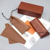 Premium Leather Eyeglass Case With Magnetic Portable Sunglasses Holder Flip Cover Brown TZ01
