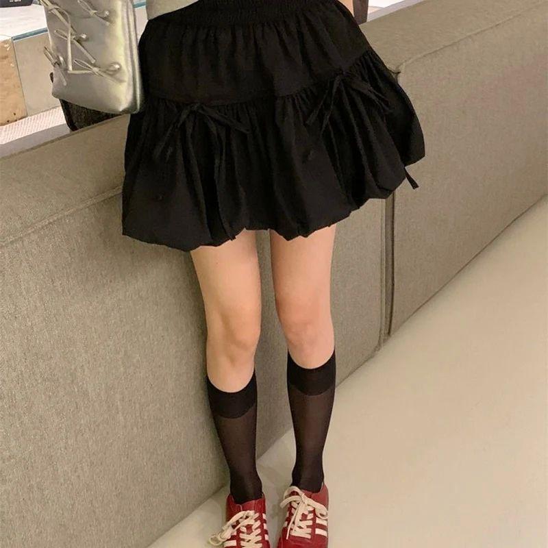 Lantern Bow Pleated Fluffy Short Skirt Lantern Bows Pleated Tutu Skirt
