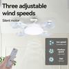 Modern E27 LED Ceiling Fan Light Remote Control Foldable Multi Head Invisible Fan Lamp 3 Speed Dimmable Low Noise Indoor