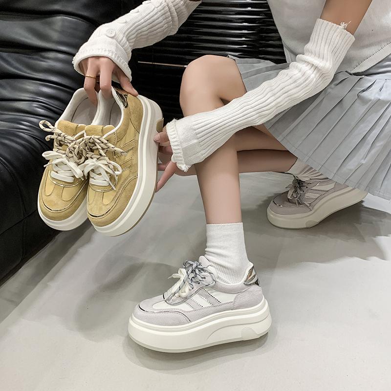 2025 New Women Shoes Pu Thick Sole Women Non-Slip Increase Wear Shoes Outdoor Leisure Brand Walking Shoes