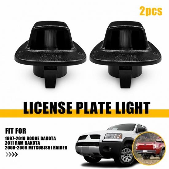 2PCS Black LED License Plate Light Housing Kit for 1997-2010 Dakota Dodge Pickup