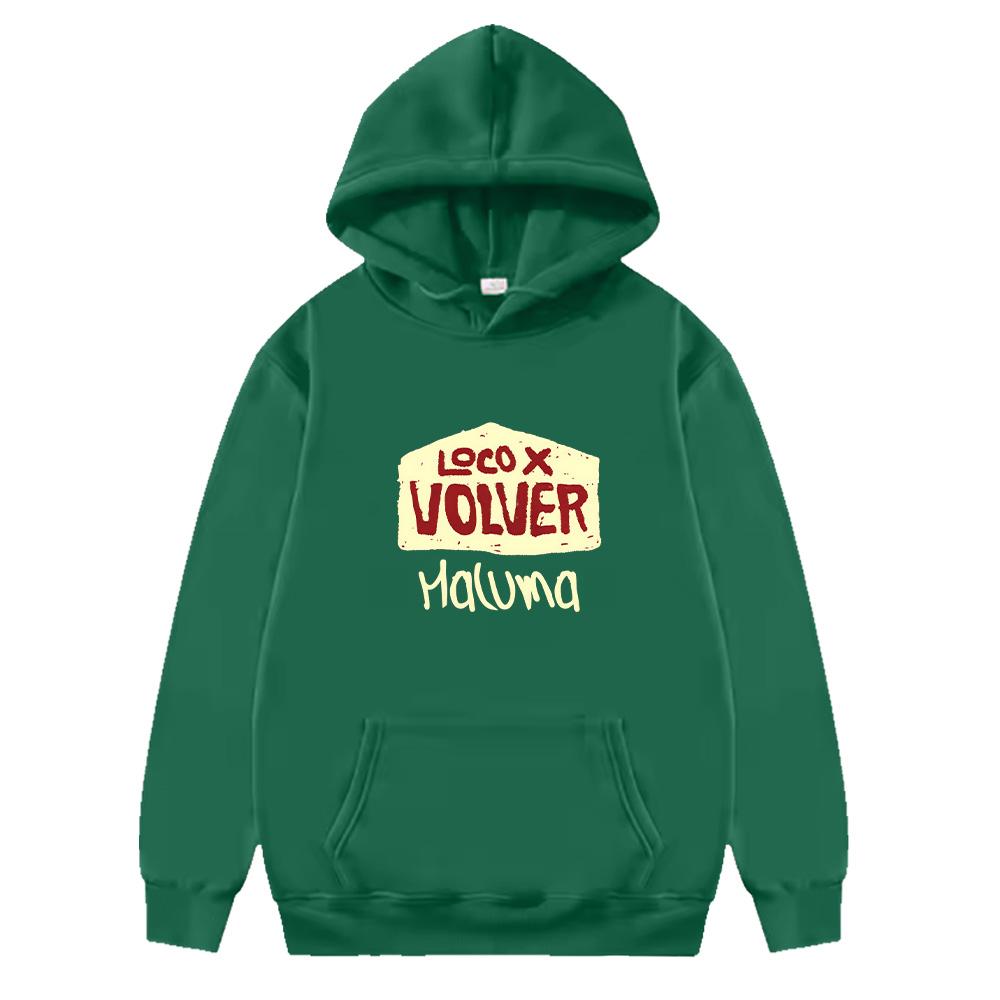 

Maluma Loco X Volver Hoodies Hot Singer Maluma Sweatshirts Men Women Fashion Loose Oversized Top Men s Hip Hop Loose Streetwear XS