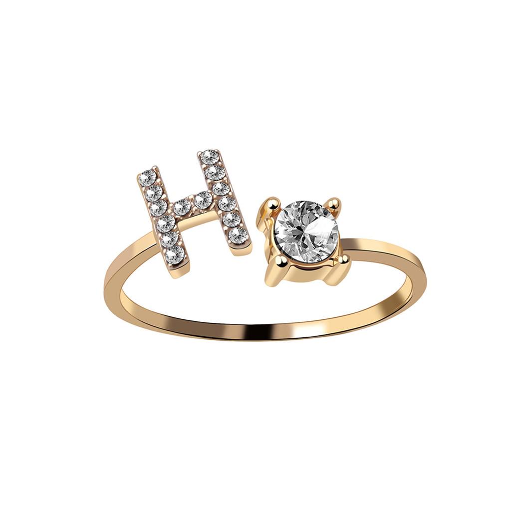 Exquisite Fashion 26 English Alphabet Style Ring Letter Fashion Copper Ring