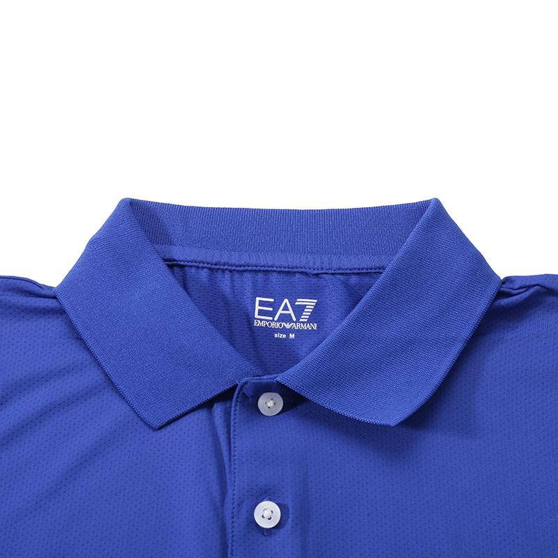 Emporio Armani EA7 SS24 Letter Logo Printed Pullover Short Sleeve Polo Shirt Men Polo Shirts Dark-Blue 8NPF23-PJEMZ-1582
