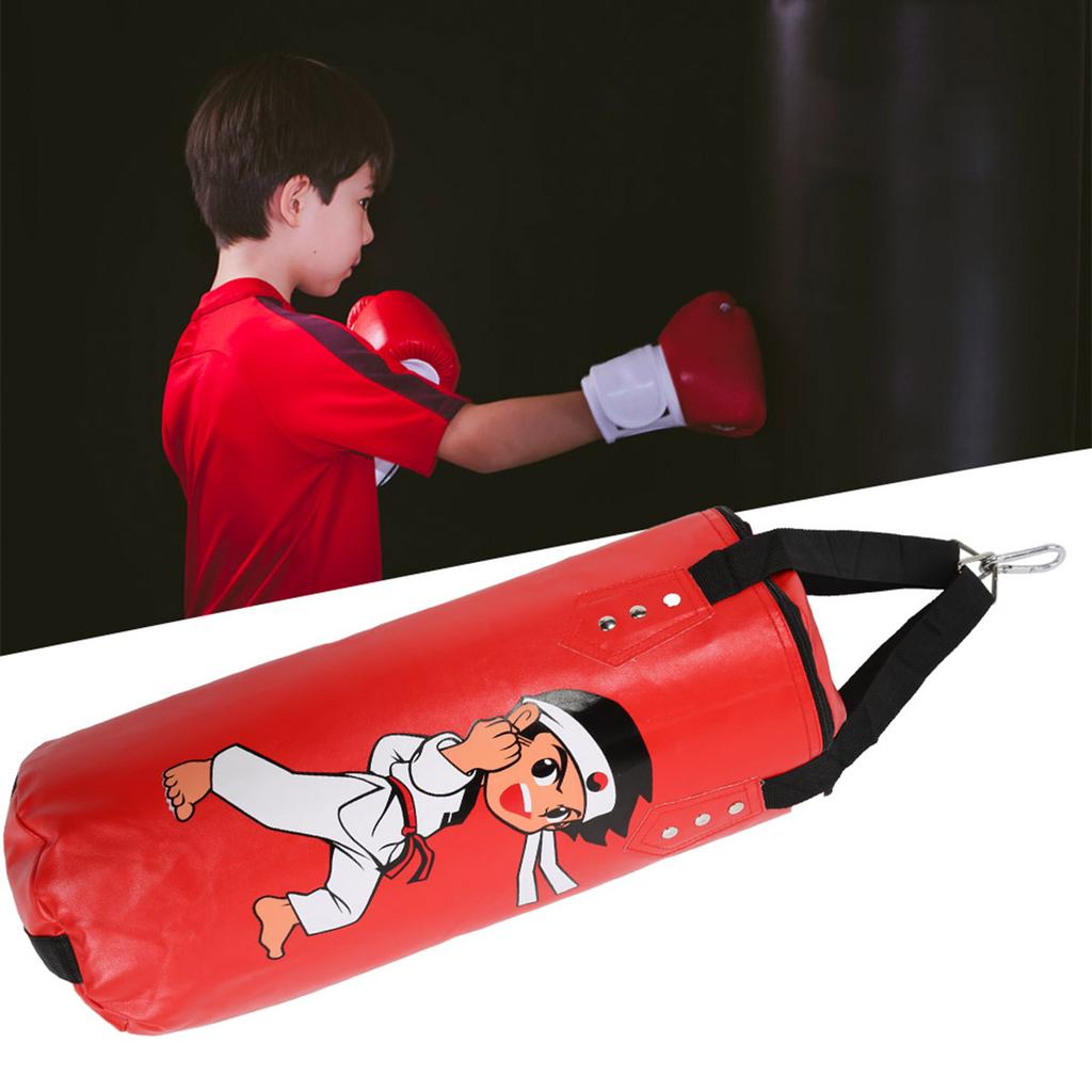 Children Boxing Sandbag Hanging Type Kid Sanda Muay Thai Training Hollow Equipmentred 60cm