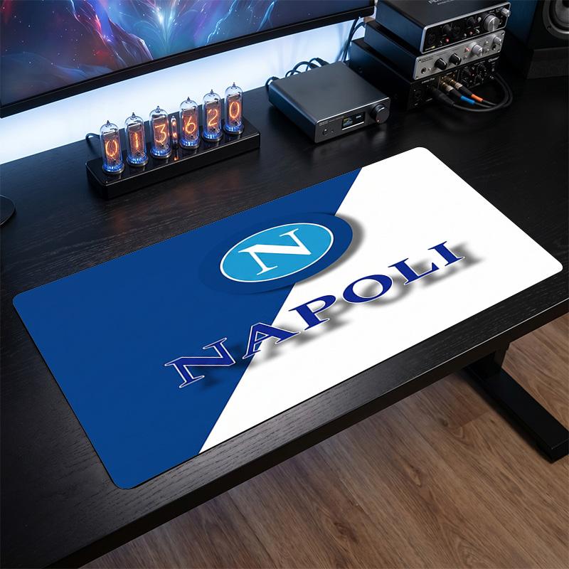 Tappetino per Mouse con Motivo a Tema Napoli FC, Tappetino da Scrivania XXL per Gaming con Logo Calcio, Antiscivolo