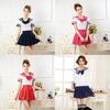 Elegant 3pcs Sailor Uniform Cosplay Costume Featuring Soft Polyester Fabric Design