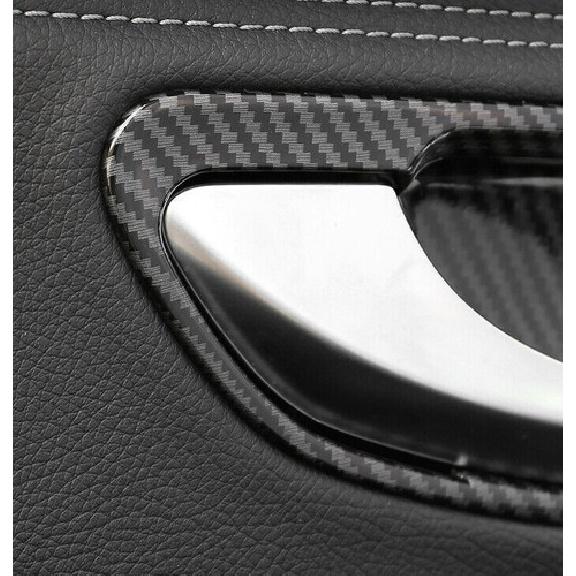 For Benz C-Class C300 C43 2015- Carbon Fiber Inner Door Bowl Cup Cover Trim