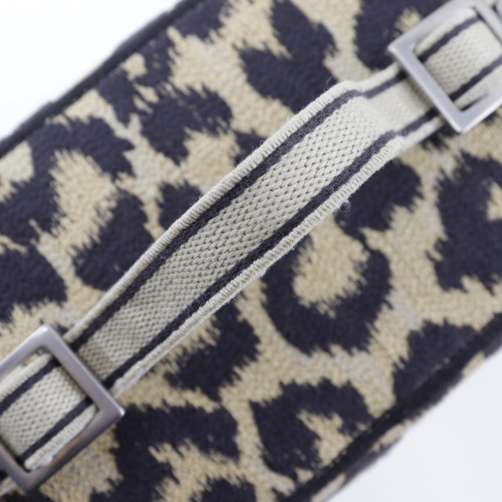 Dior Vanity Handbag 2WAYShoulder Leopard Beige Canvas Women Used