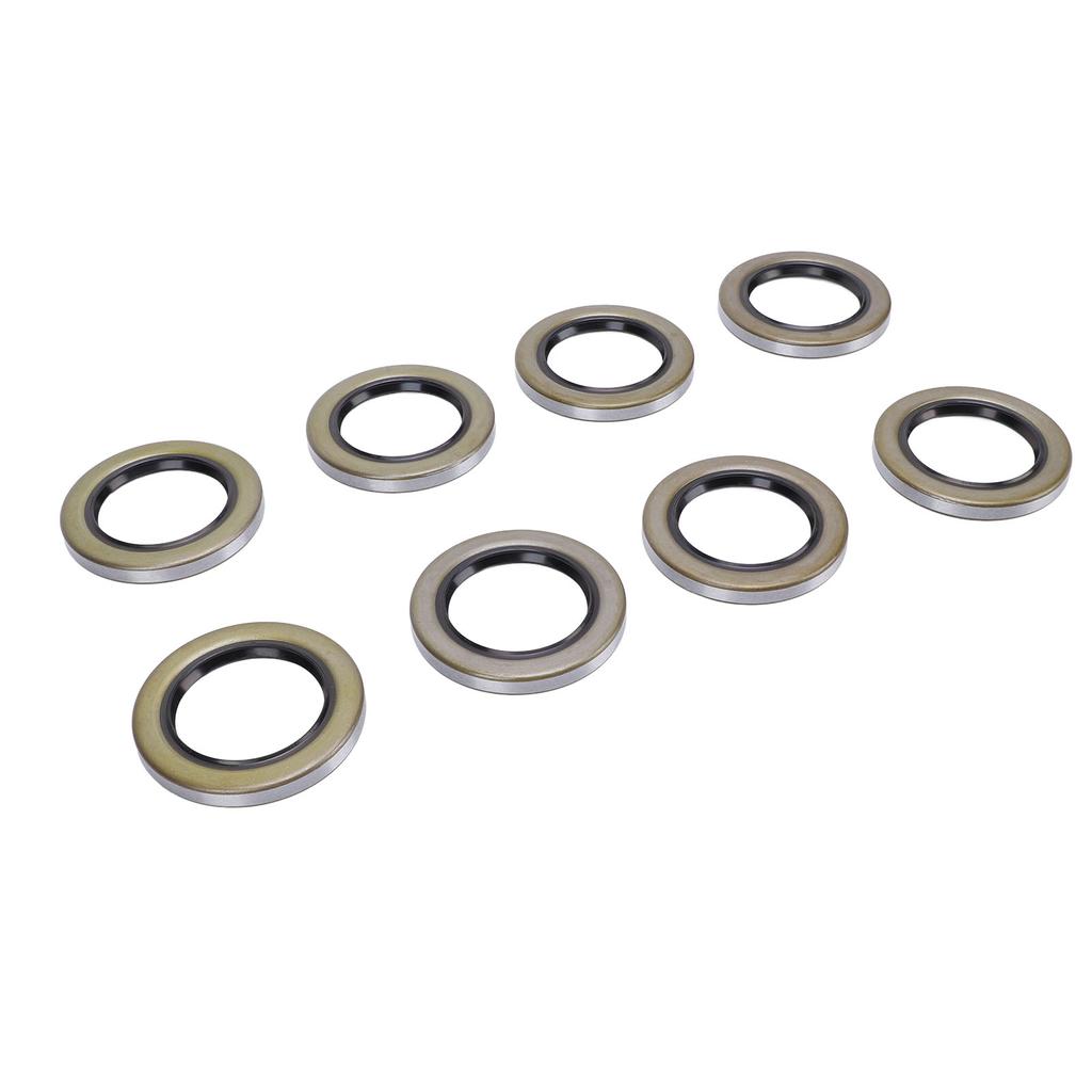 8PCS Trailer Hub Wheel Grease Seals 2.25in ID 3.376in OD Double Lip Grease Seals for Dexter Texcom RV Trailer