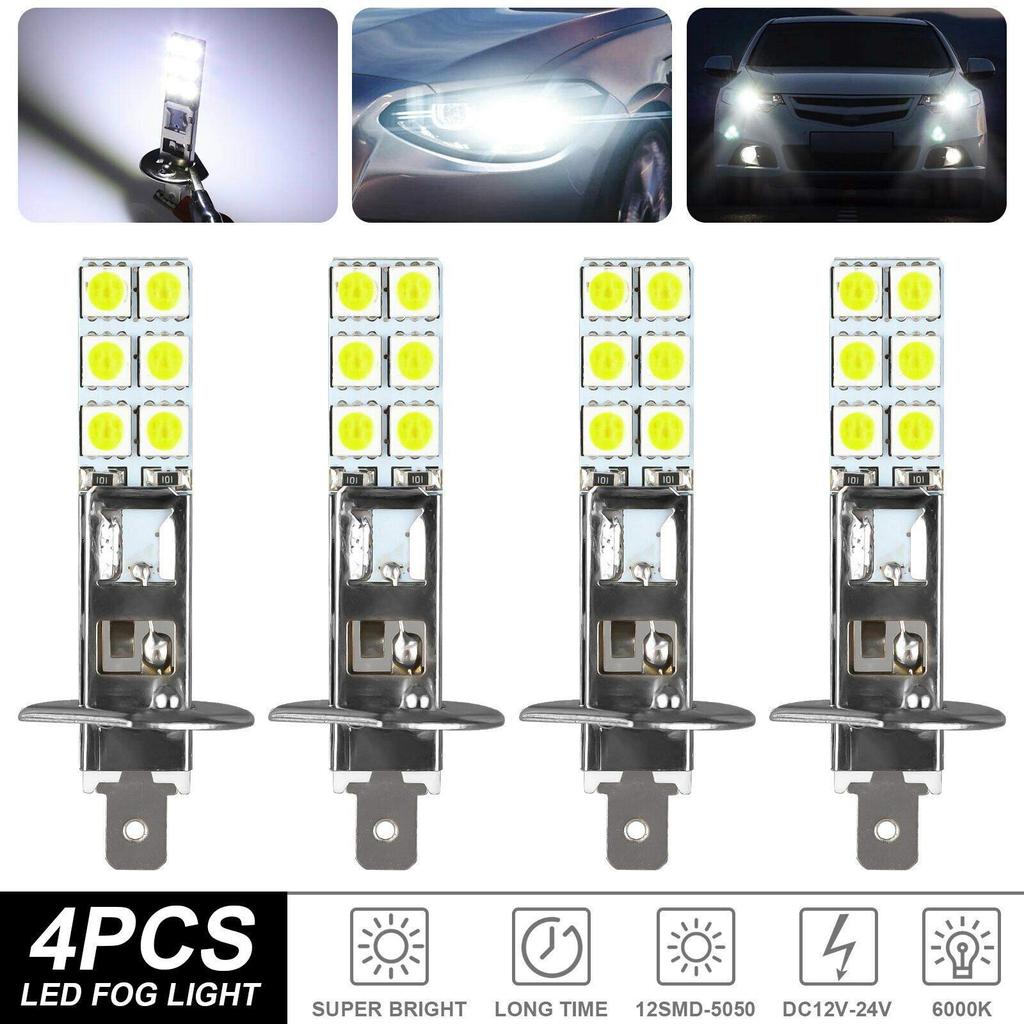 4 Pieces, H1 6000K Super White, 80W LED Headlight Bulb Kit, Fog Driving Lights