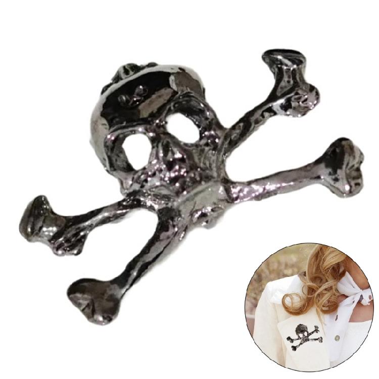 Skull Lapel Pin Brooch for Women Men, Punk Skeleton Head Brooches Pin Halloween Costume Accessories Statement Jewelry