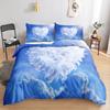 3D Feather King Queen Duvet Cover Blue Bohemian Bird Feather Full Twin Bedding Set Peacock Feather 2/3pcs Polyester Quilt Cover