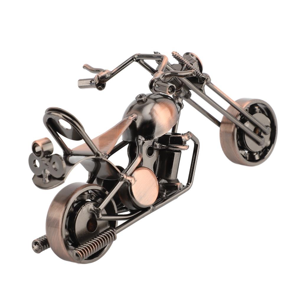 Handcrafted Metal Metal Motorcycle Model Movable Handlebar Motorcycle Figurine Office Desk