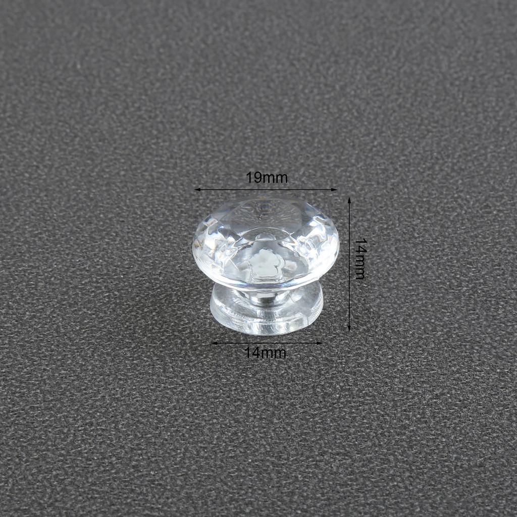 10sets Clear Acrylic Handle Knob + Transparent Screw Crystal Plastic Pull Triangular/Diamond/Spherical Decor Chest Dresser Box