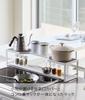 Yamazaki Jitsugyo Stove Back Rack with Exhaust Outlet Cover 60cm For Stove White W70XD18XH15cm Plate Tall Kitchen Rack 5651 Approx.