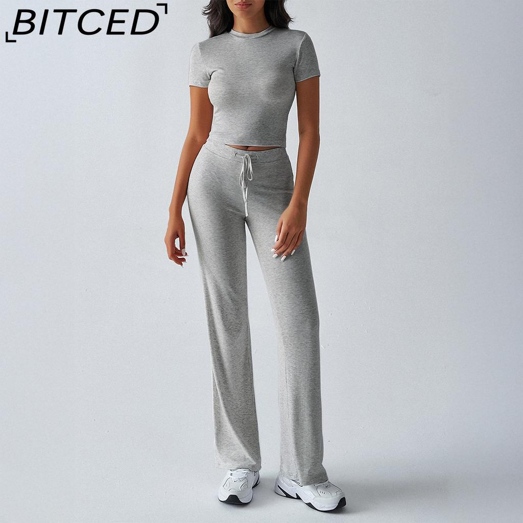 BITCED Women's Autumn/Winter Elegant Solid-Colour O-Neck Urban Casual Fashion Set