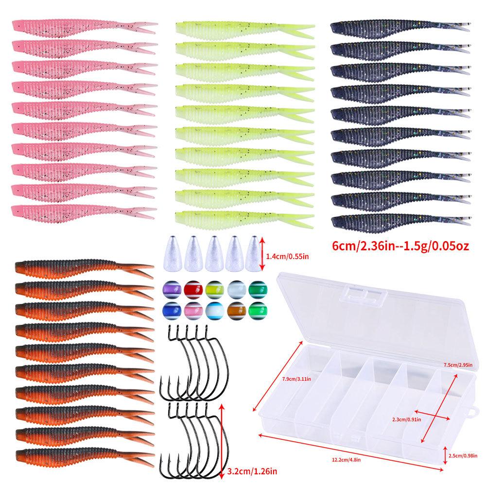 Universal high-elasticity soft lure set for bass and catfish, new model fishing lure