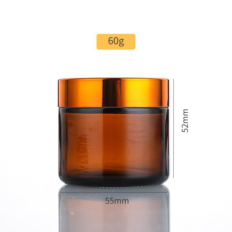 Braunes Glasauge und Gesichtscreme-Tiegel - Lichtgeschützt, Versiegelt, Verdickter Hautpflegebehälter.