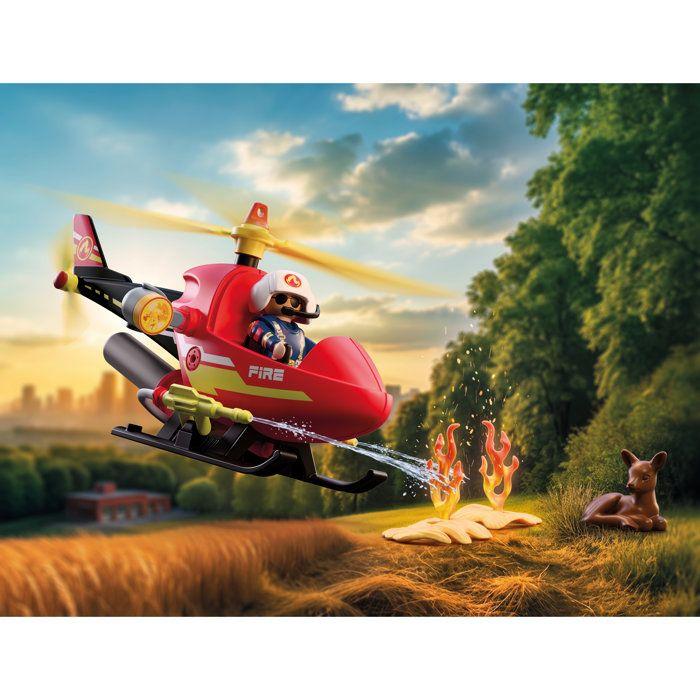 PLAYMOBIL 72196 Hélicoptere de pompiers, City Action les pompiers, 34 pieces, des 4 ans