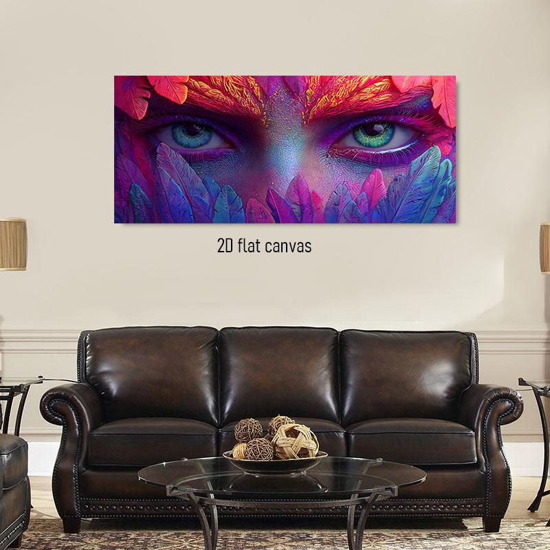 

1pcs Colorful Feather Decoration Painting Modern Abstract Art Living Room Bedroom Entrance Wall Decoration HD Spray Painting Can (as the picture,50x100cm No Frame)