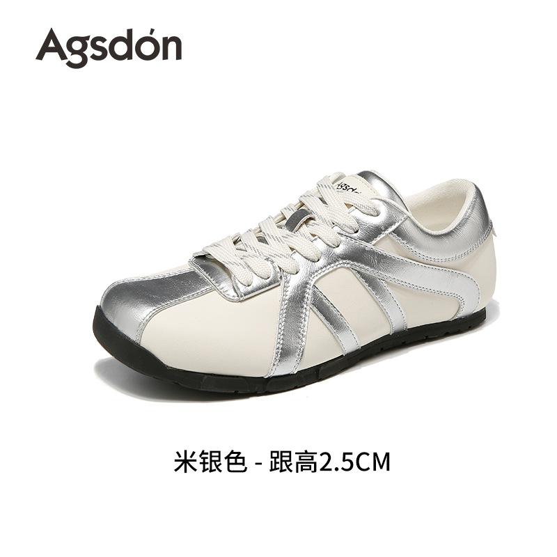Augustine silver German training shoes women's 2025 new autumn light Forrest Gump board shoes flat-soled retro sports shoes