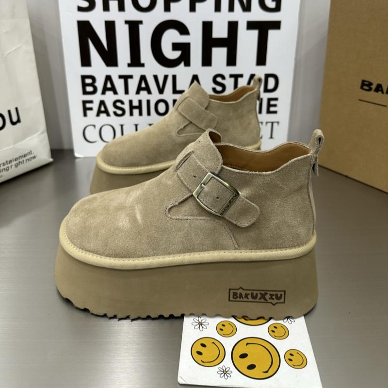 Fashion Platform Flats Women Suede Mules Shoes Winter 2025 Brand Trend Gladiator Casual Shoes Outdoor Non Slip Walking Zapatillas Mujer