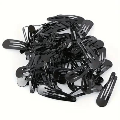40 Stück Schwarze Haarspangen 1,92 Zoll Erwachsene Kinder Haarschmuck Haartools Clip Dekorativ Damen Metall Druckknopf Spangen