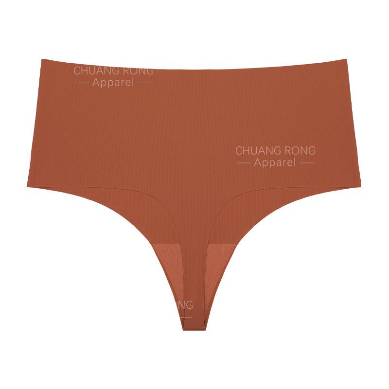

Ice silk seamless thong women s pure cotton crotch comfortable sports yoga fitness sexy high-waisted t-pants XXL помаранчевий