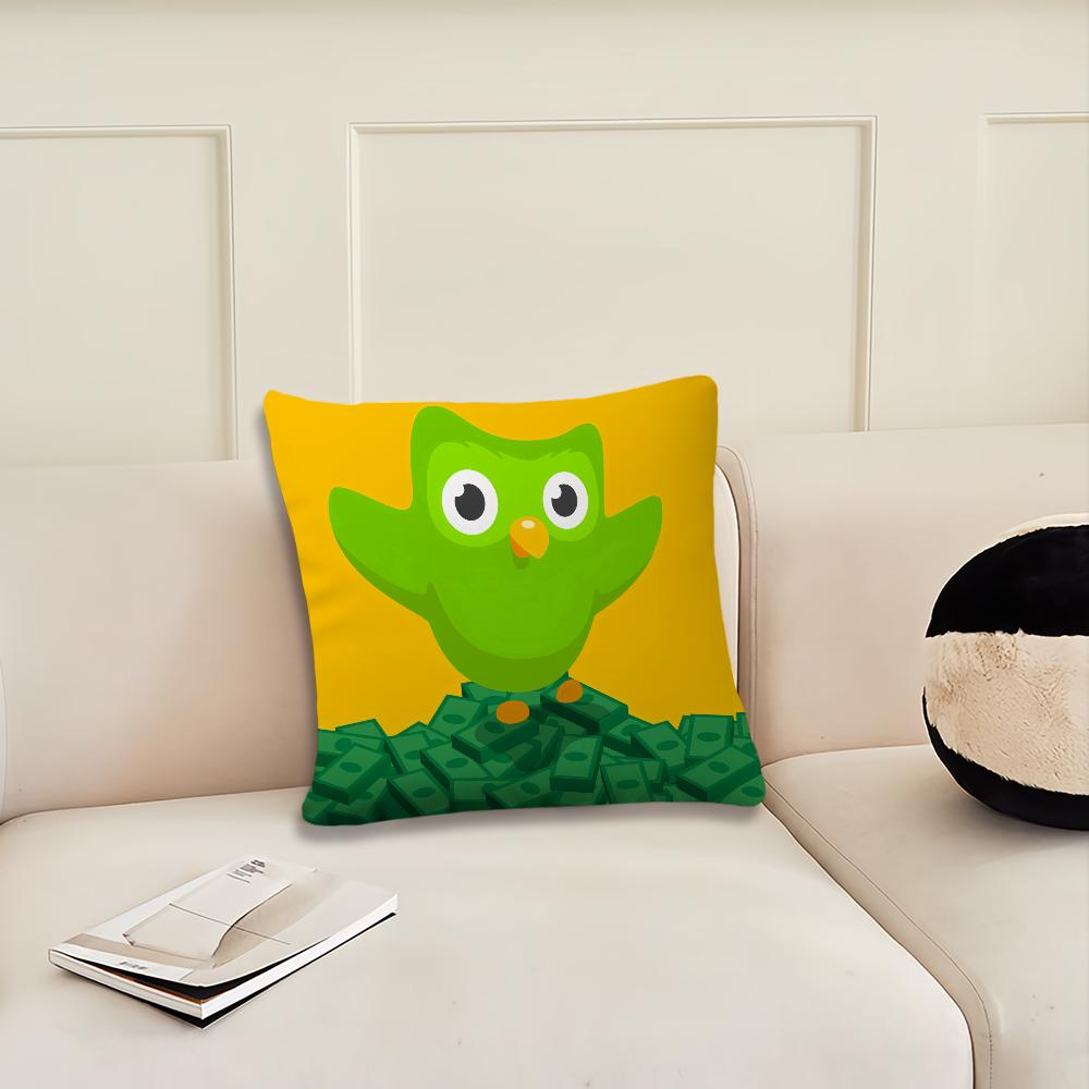 

Cute Cartoon D-Duolingo Bird cushion cover Living Room Headboard Office Cushion Bedroom Cushion Sofa Nap Time Pillow Case 12x12Inch