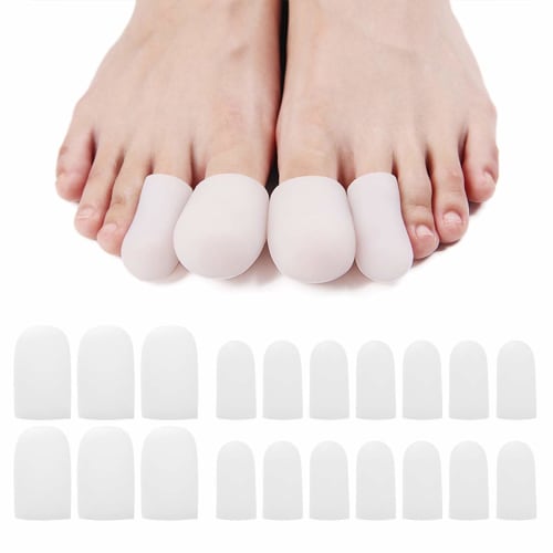 

20 Pieces Toe and Nail Caps, 10 Pairs, Toe Caps, Toe Supports, Silicone Toe Cots, Sports