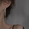 Luxury Sparkling 925 Sterling Silver Full Zircon Long Tassel Stud Earrings for Women Girl Dinner Party Jewelry Accessories Gifts